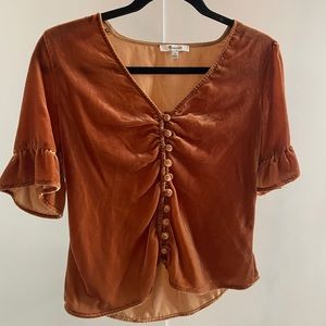Madewell Caramel viscose top boho festival